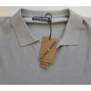 Paul Jones Men's XL Viscose Cotton Pullover Sweater Polo V-Neck Gray